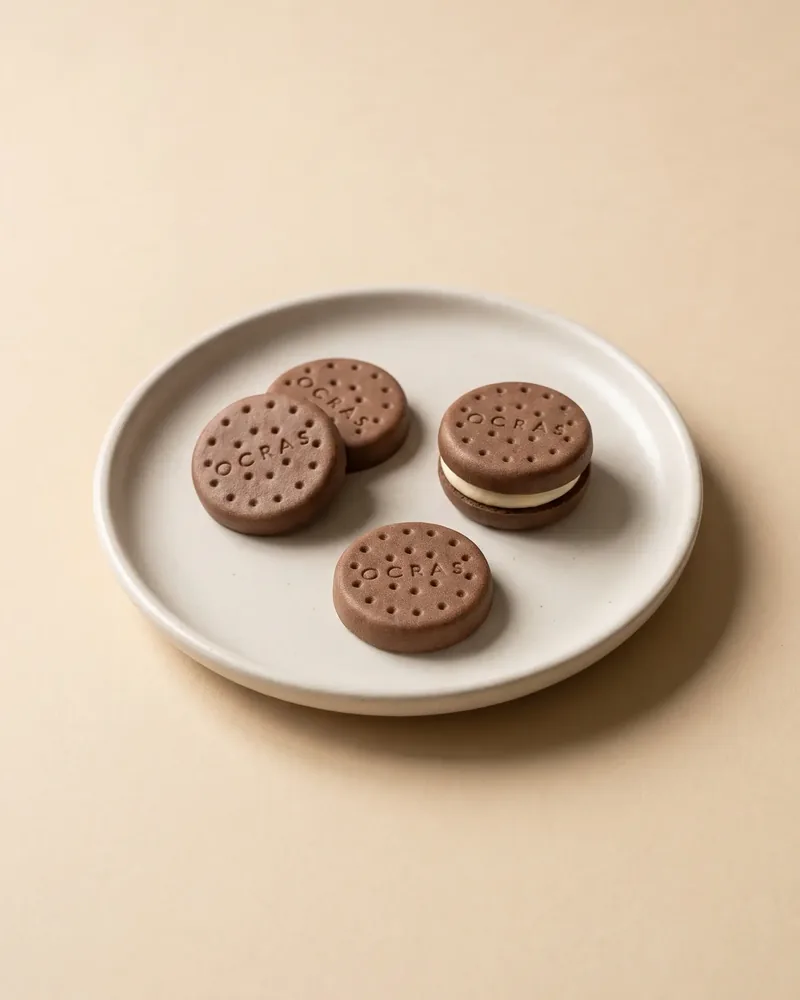 Ocras Chocolate Biscuit, texture modified for IDDSI Level 4 to 6